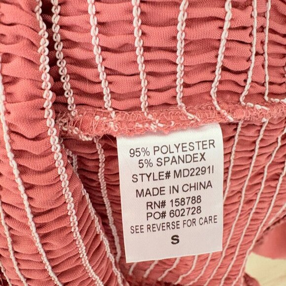 Mable Satin Smocked Fitted Ruffled Midi Dress Mauve Size Small - Picture 13 of 13